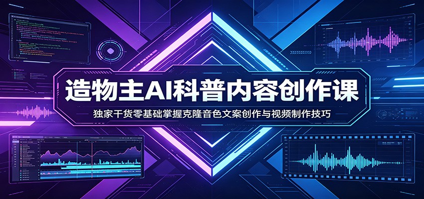 AI科普内容创作课:独家干货零基础掌握克隆音色文案创作与视频制作技巧 AI科普内容创作课:独家干货零基础掌握克隆音色文案创作与视频制作技巧