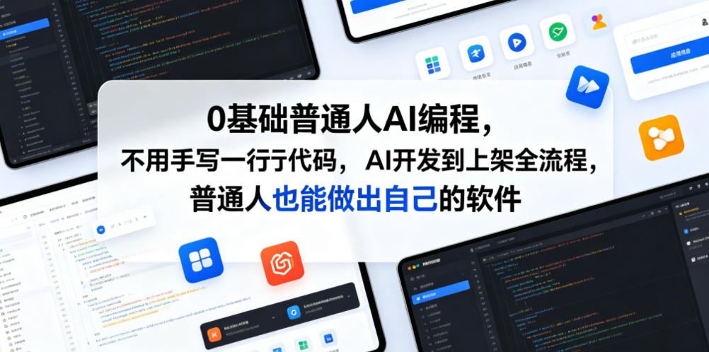 0基础普通人AI编程，不用手写一行代码，AI开发到上架全流程，普通人也能做出自己的软件-凡人轻创