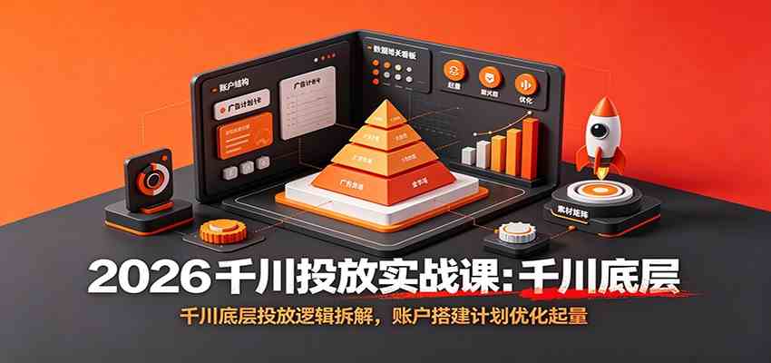2026千川投放实战课:千川底层投放逻辑拆解,账户搭建计划优化起量-凡人轻创
