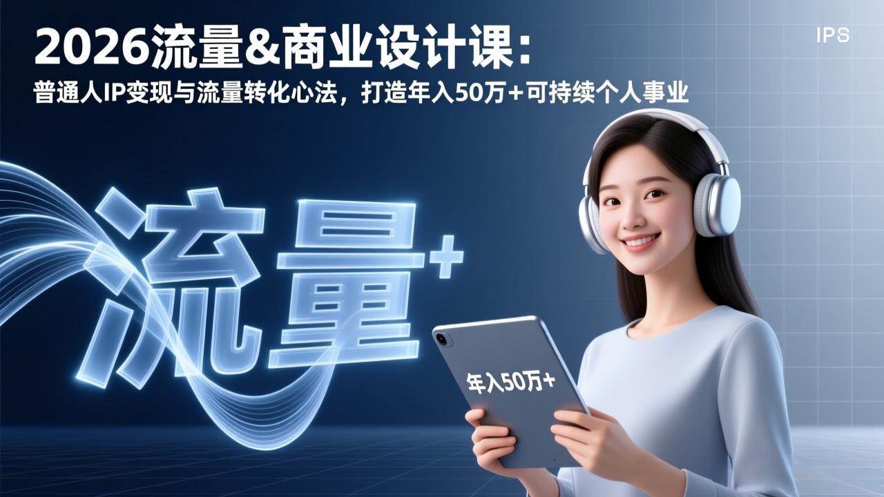（17246期）2026流量&商业设计课：普通人IP变现与流量转化心法，打造年入50万+可持续个人事业-凡人轻创