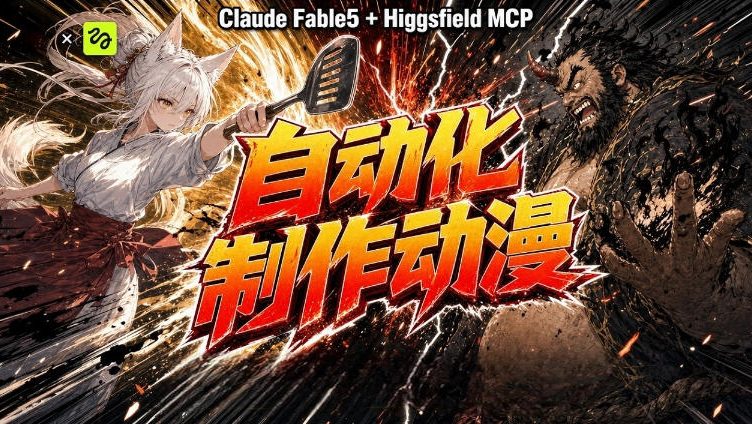 AI自动化动漫制作!Claude Fable 5接入Higgsfield MCP,直接生成完整创意内容-凡人轻创