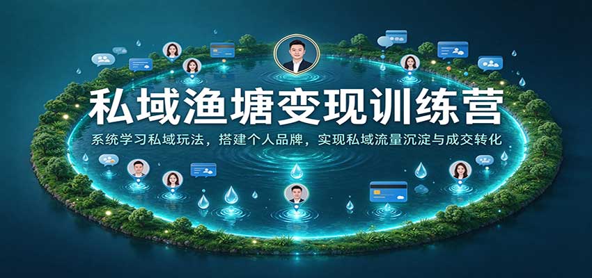 私域渔塘变现训练营:系统学习私域玩法,搭建个人品牌,实现私域流量沉淀与成交转化-凡人轻创