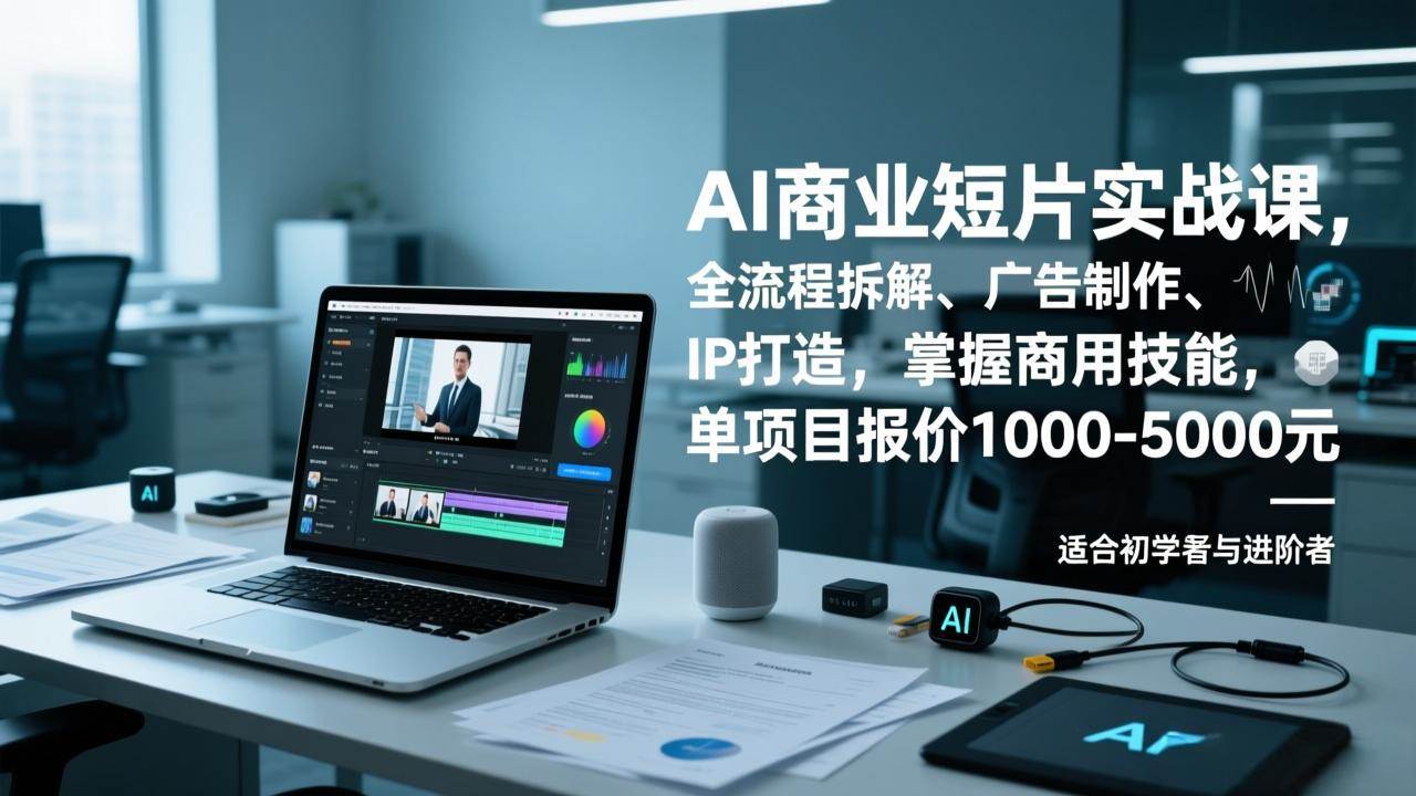 （17050期）AI商业短片实战课，全流程拆解、广告制作、IP打造，掌握商用技能，单项目报价1000-5000元-凡人轻创