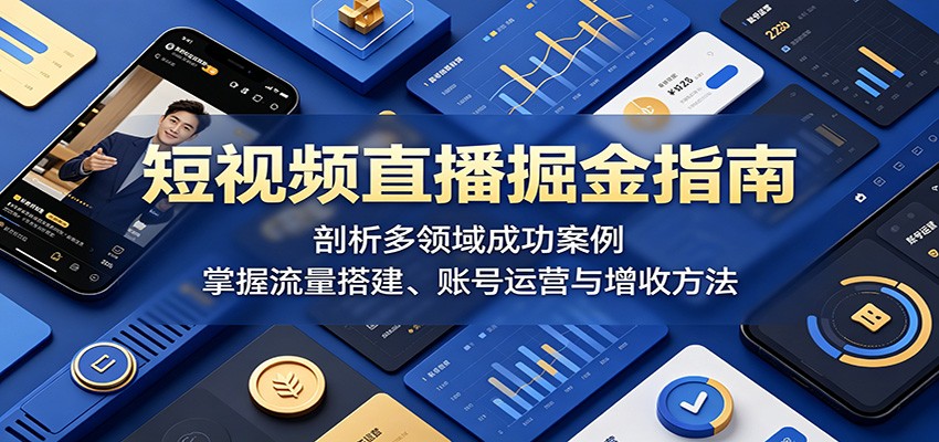 短视频直播掘金指南：剖析多领域成功案例，掌握流量搭建、账号运营与增收方法-凡人轻创