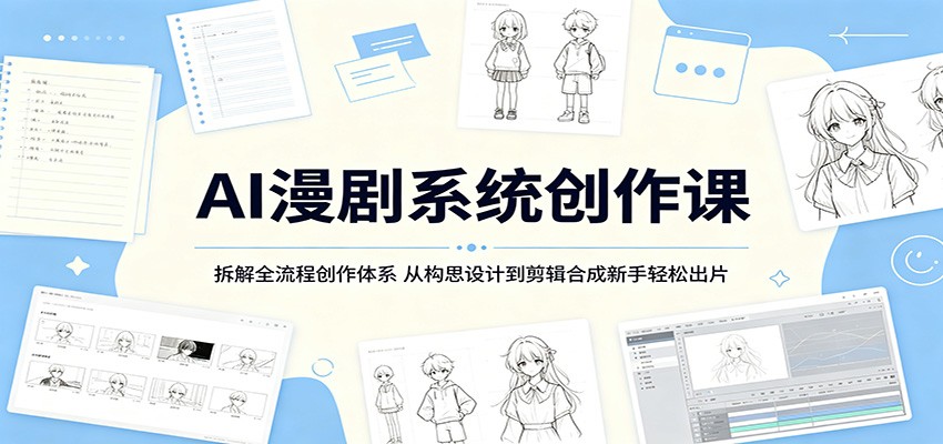 AI漫剧系统创作课：拆解全流程创作体系，从构思设计到剪辑合成新手轻松出片-凡人轻创