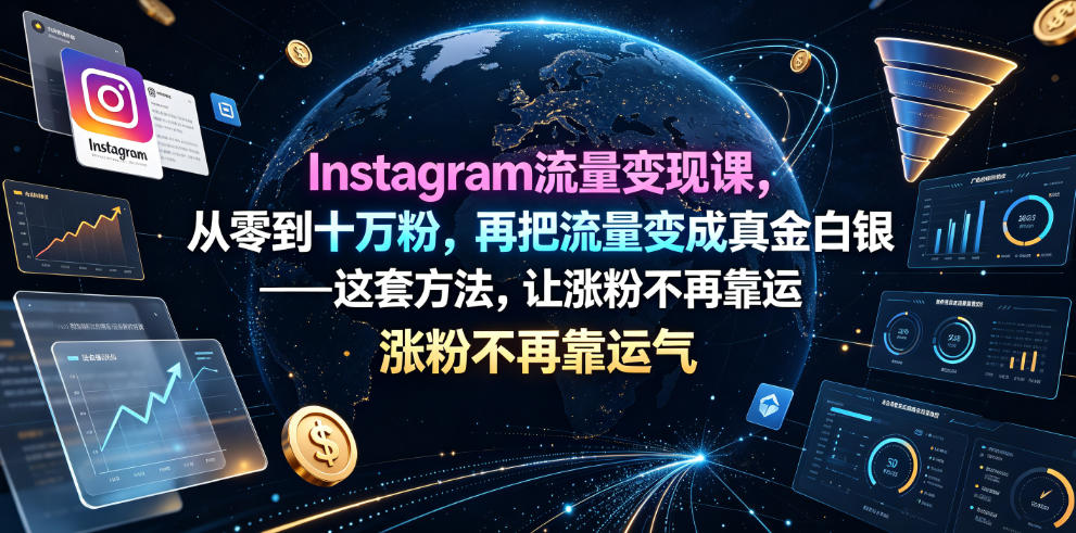 Instagram流量变现课，从零到十万粉，再把流量变成真金白银——这套方法，让涨粉不再靠运气【原创双语字幕】-凡人轻创