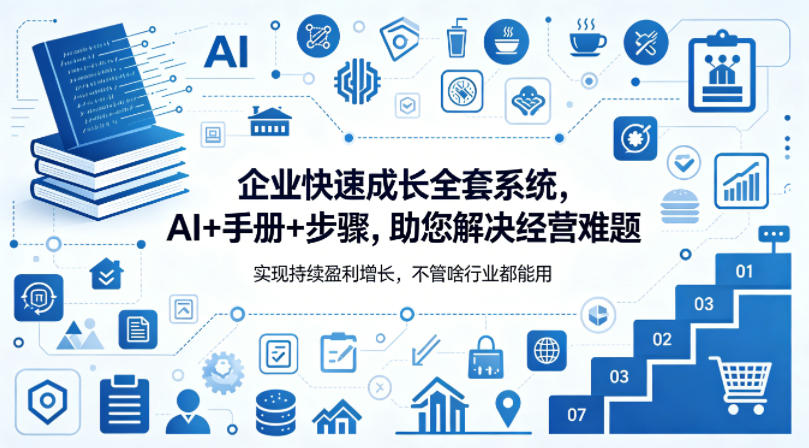 企业快速成长全套系统,AI+手册+步骤,助您解决经营难题,实现持续盈利增长,不管啥行业都能用-凡人轻创