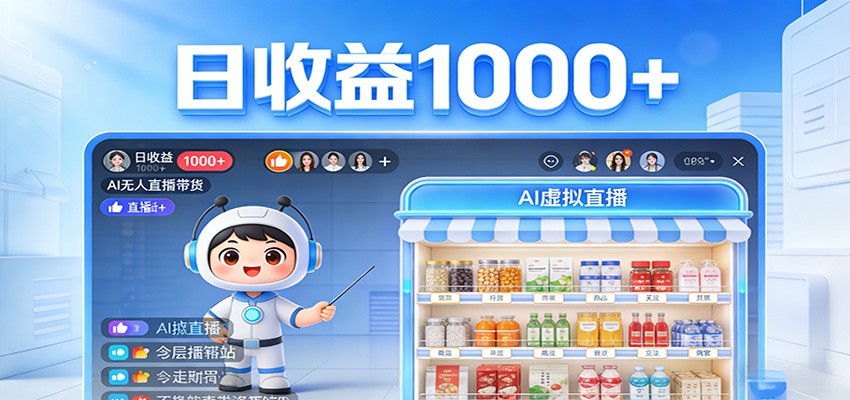 不用露脸不用说话，24小时自动卖货赚钱，全天自动直播，收益看得见-凡人轻创