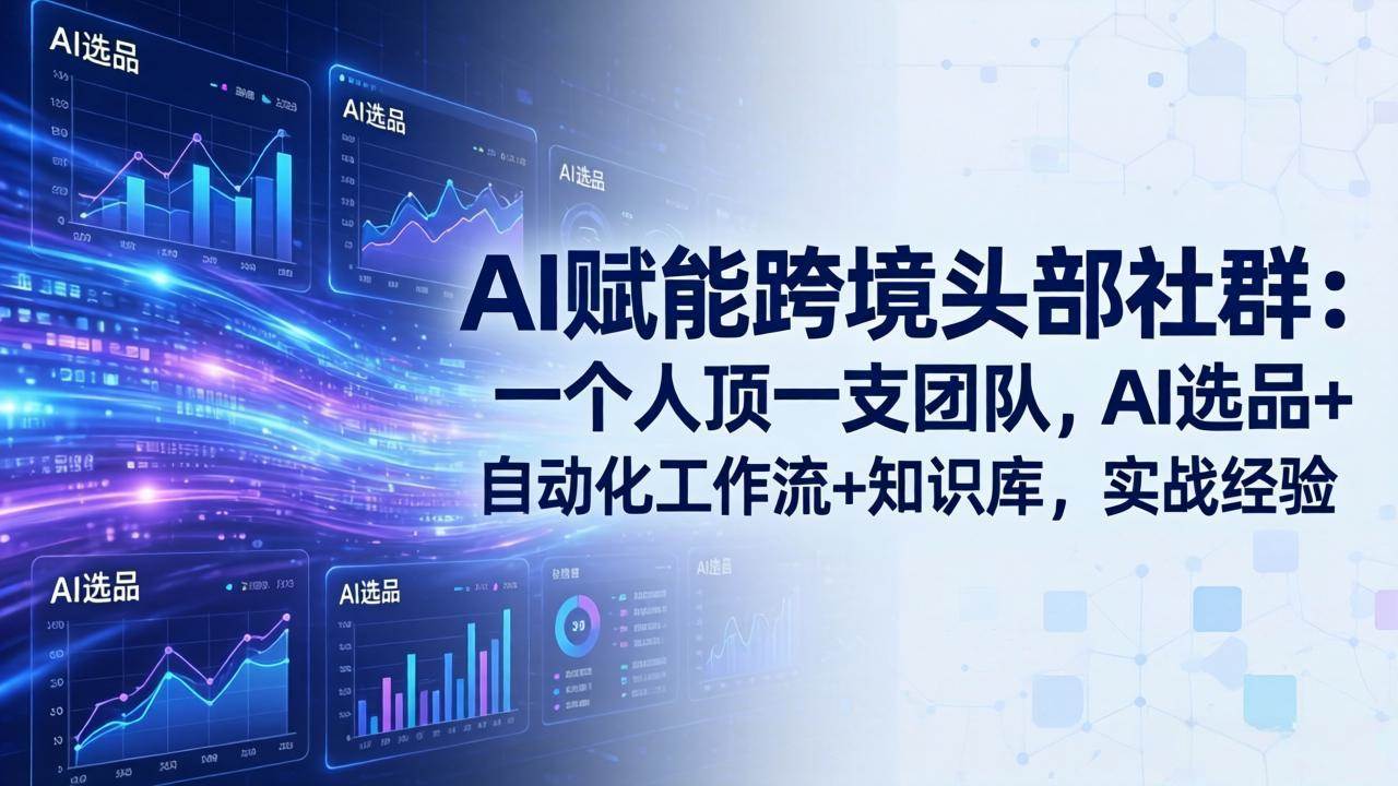 (17750期)AI赋能跨境头部社群:一个人顶一支团队,AI选品+自动化工作流+知识库,实战经验-更新3月-凡人轻创