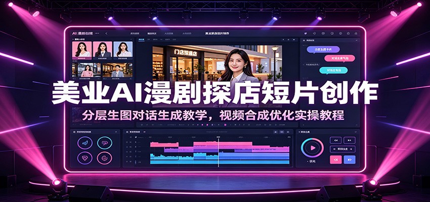 美业AI漫剧探店短片创作:分层生图对话生成教学,视频合成优化实操教程-凡人轻创