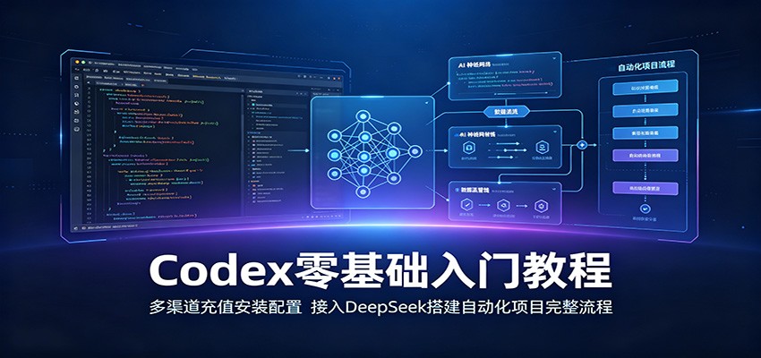 Codex零基础入门教程：多渠道充值安装配置，接入DeepSeek搭建自动化项目完整流程-凡人轻创