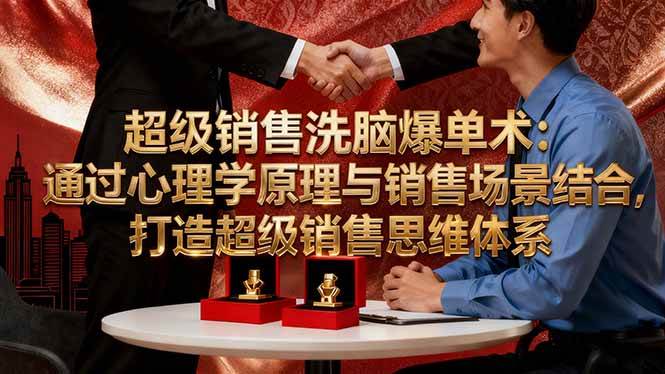 （16370期）超级销售洗脑爆单术：通过心理学原理与销售场景结合,打造超级销售思维体系-凡人轻创