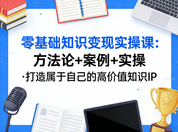 零基础知识变现实操课,方法论+案例+实操,打造属于自己的高价值知识IP-凡人轻创
