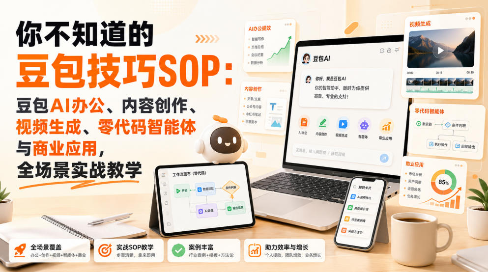 你不知道的豆包技巧SOP:豆包AI办公、内容创作、视频生成、零代码智能体与商业应用,全场景实战教学-凡人轻创