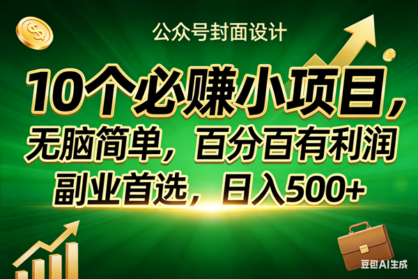 （17694期）10个必赚小项目，无脑简单，百分百有利润，副业首选，日入400+-凡人轻创