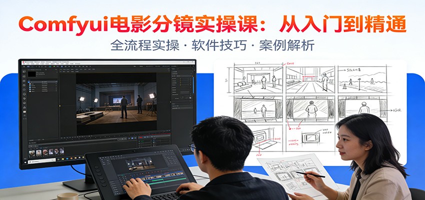 ComfyUI电影分镜实操课:分镜一致性,全流程AI视频制作,零基础也能做专业分镜-凡人轻创