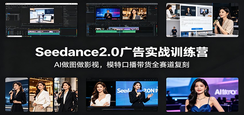 Seedance2.0广告实战训练营：AI做图做影视，模特口播带货全赛道复刻-凡人轻创