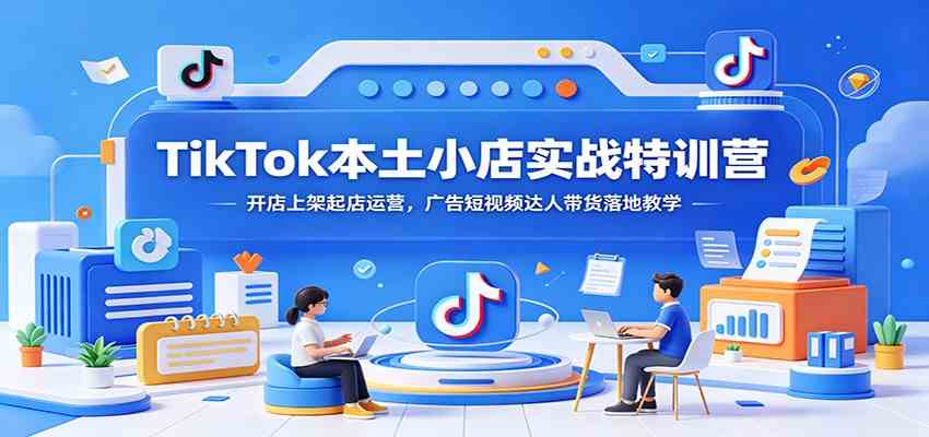 TikTok本土小店实战特训营：开店上架起店运营，广告短视频达人带货落地教学-凡人轻创