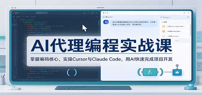 AI代理编程实战课:掌握编码核心,实操Cursor与Claude Code,用AI快速完成项目开发-凡人轻创