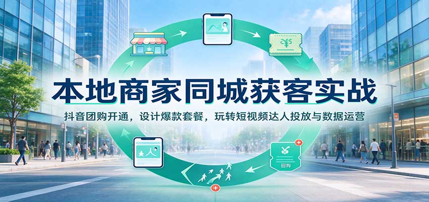 本地商家同城获客实战:抖音团购开通,设计爆款套餐,玩转短视频达人投放与数据运营-凡人轻创