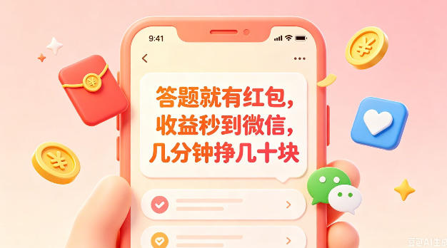 答题就有红包，收益秒到微信，几分钟挣几十块，学生党上班族宝妈都可以玩【揭秘】-凡人轻创