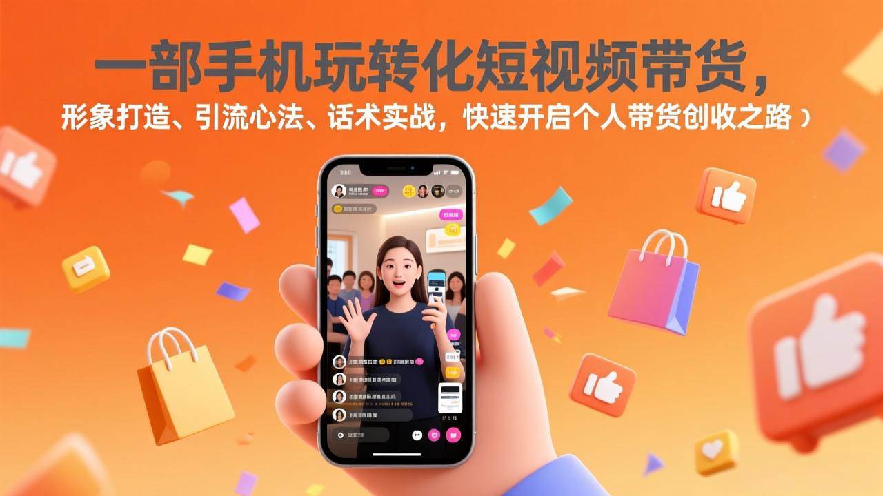 (17356期)一部手机玩转化短视频带货,形象打造、引流心法、话术实战,快速开启个人带货创收之路-凡人轻创