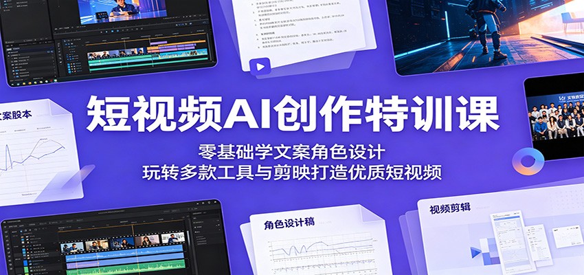 短视频AI创作特训课:零基础学文案角色设计,玩转多款工具与剪映打造优质短视频-凡人轻创