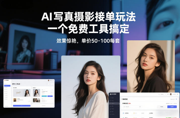 AI写真摄影接单玩法,一个免费工具搞定,效果惊艳,单价50-100每套-凡人轻创