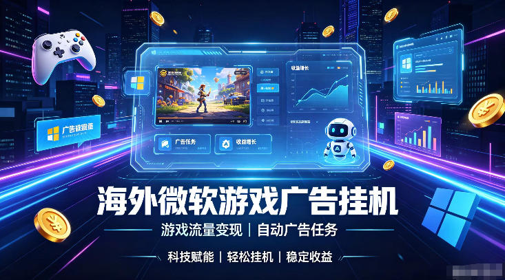 海外游戏广告自动挂G，轻资产海外副业风口，单设备稳定产出500+【揭秘】-凡人轻创