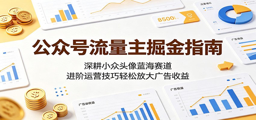 公众号流量主掘金指南：深耕小众头像蓝海赛道，进阶运营技巧轻松放大广告收益-凡人轻创