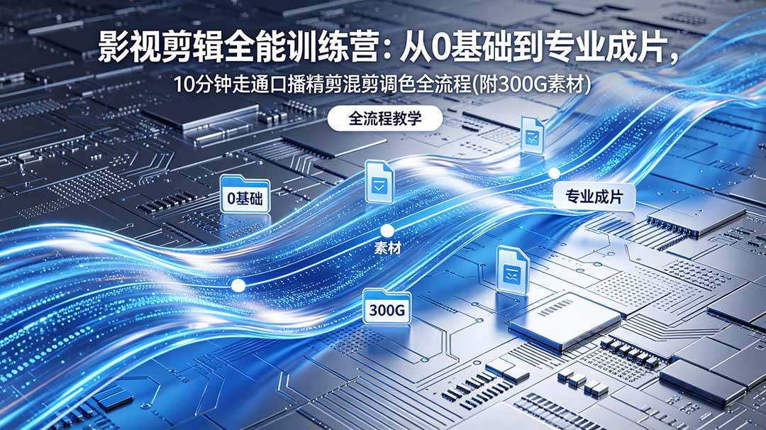 (18664期)2026影视剪辑全能实战课|0基础到专业成片,全流程教学,高清带300G素材-凡人轻创