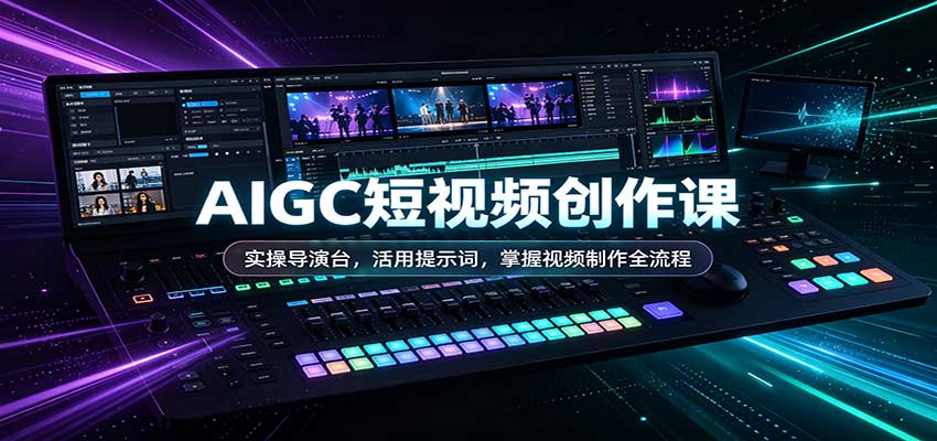 AIGC短视频创作课:实操导演台,活用提示词,掌握视频制作全流程-凡人轻创