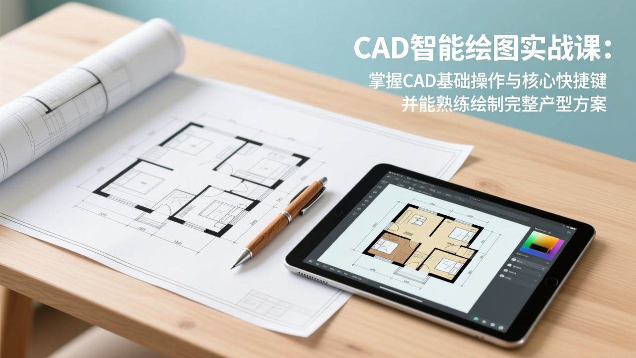 （17348期）CAD智能绘图实战课：掌握CAD基础操作与核心快捷键，并能熟练绘制完整户型方案-凡人轻创