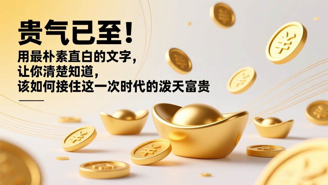 （17049期）付费文章：贵气已至！用最朴素直白的文字，让你清楚知道，该如何接住这一次时代的泼天富贵-凡人轻创