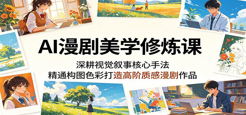 AI漫剧美学修炼课:深耕视觉叙事核心手法,精通构图色彩打造高阶质感漫剧作品-凡人轻创