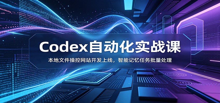 Codex自动化实战课:本地文件操控网站开发上线,智能记忆任务批量处理-凡人轻创