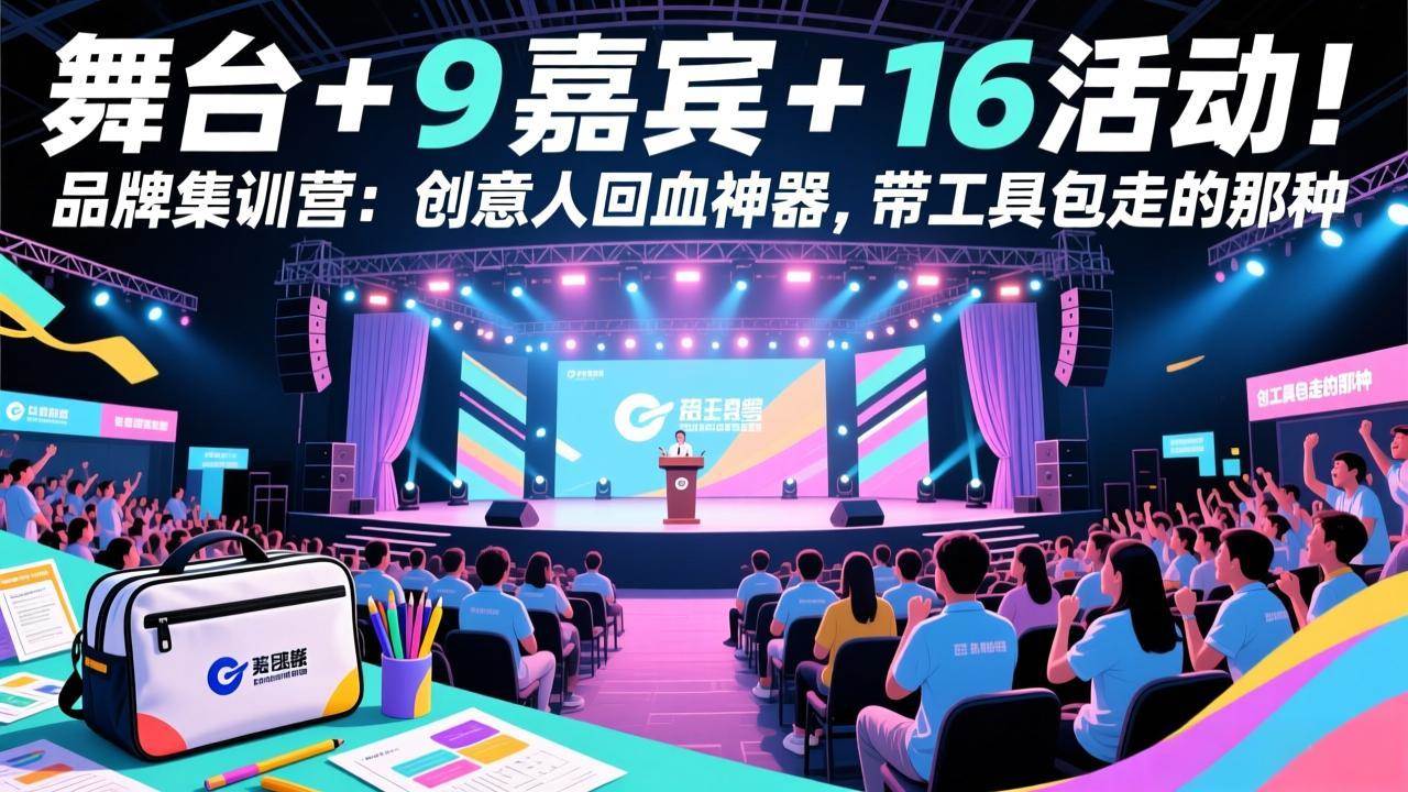 （17413期）舞台 + 9 嘉宾 + 16 活动！品牌集训营：创意人回血神器，带工具包走的那种-凡人轻创