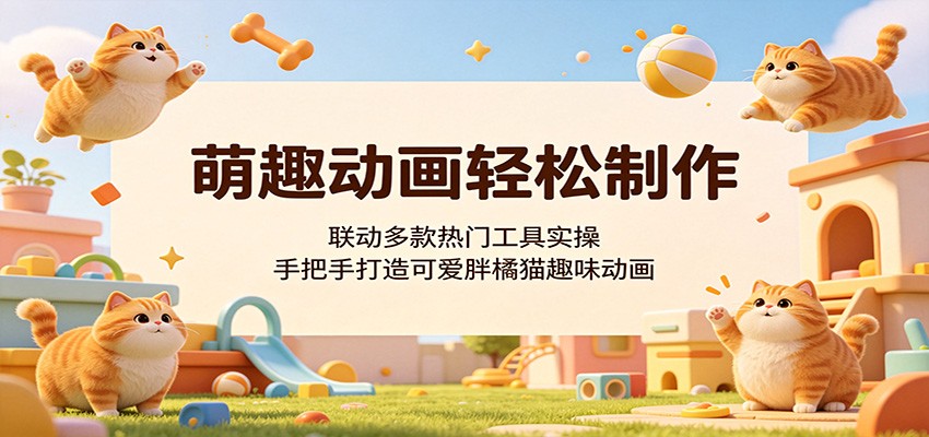 萌趣动画轻松制作,联动多款热门工具实操,手把手打造可爱胖橘猫趣味动画-凡人轻创