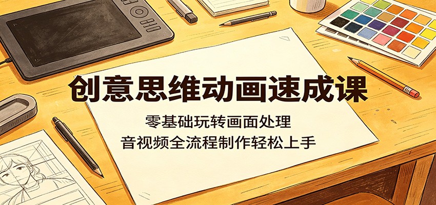 创意思维动画速成课:零基础玩转画面处理,音视频全流程制作轻松上手-凡人轻创