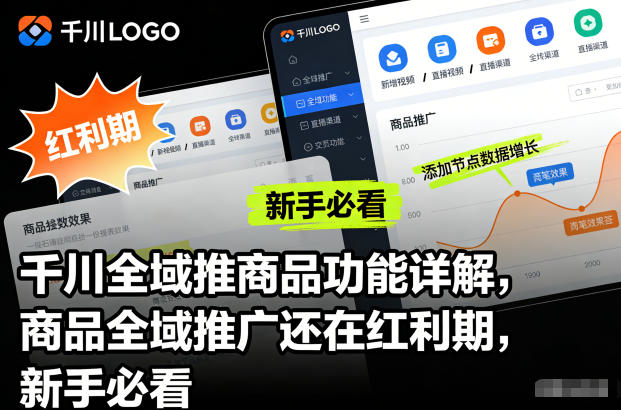 千川全域推商品功能详解，商品全域推广还在红利期，新手必看-凡人轻创