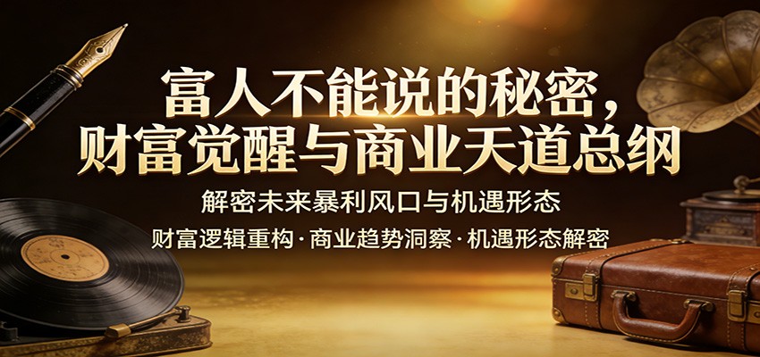 富人不能说的秘密，财富觉醒与商业天道总纲，解密未来暴利风口与机遇形态-凡人轻创