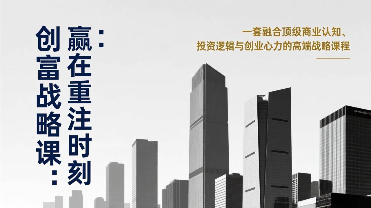 （17337期）《创富战略课：赢在重注时刻》一套融合顶级商业认知、投资逻辑与创业心力的高端战略课程-凡人轻创