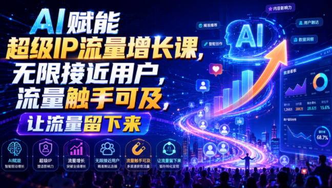 AI赋能超级IP流量增长课,无限接近用户,流量触手可及,让流量留下来-凡人轻创
