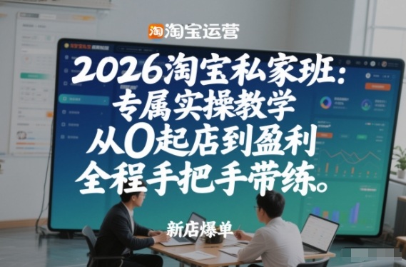 2026淘宝私家班：专属实操教学，从0起店到盈利，全程手把手带练（更新26年3月）-凡人轻创