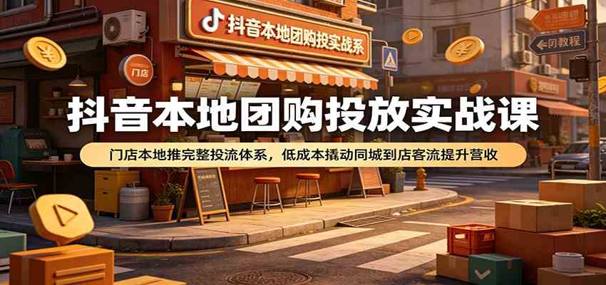 抖音本地团购投放实战课：门店本地推完整投流体系，低成本撬动同城到店客流提升营收-凡人轻创