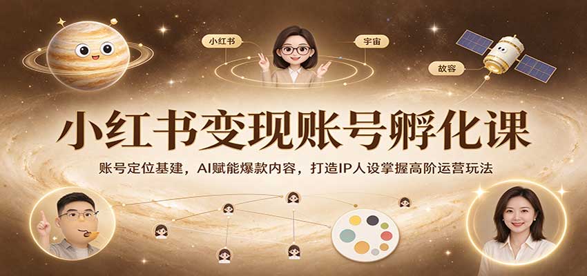 小红书变现账号孵化课:账号定位基建,AI赋能爆款内容,打造IP人设掌握高阶运营玩法-凡人轻创