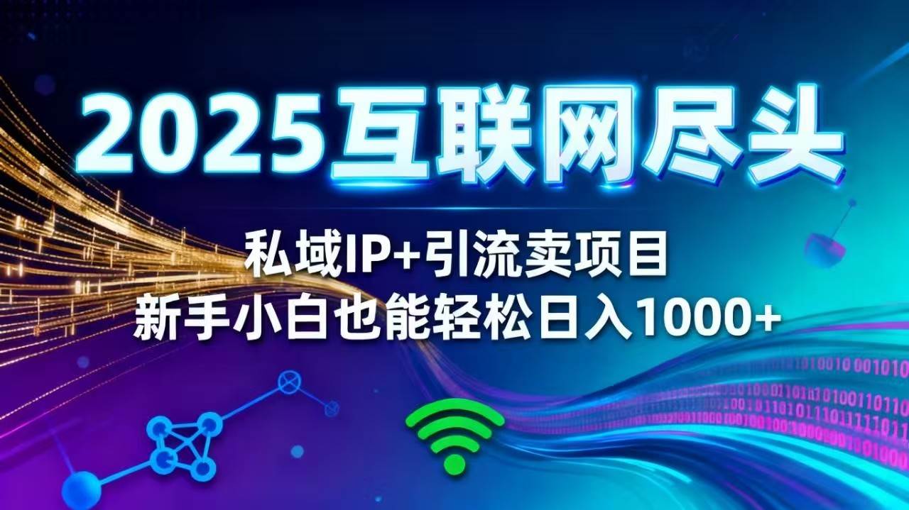（16485期）2025网创尽头王炸项目！私域 IP + 精准引流，新手小白在家躺赚日入 1000+-凡人轻创