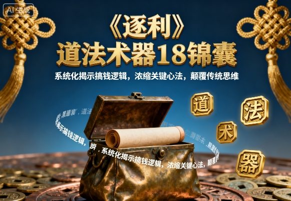 《逐利》道法术器18锦囊，系统化揭示搞钱逻辑，浓缩关键心法，颠覆传统思维（更新）-凡人轻创