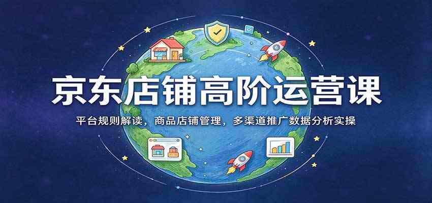 京东店铺高阶运营课:平台规则解读,商品店铺管理,多渠道推广数据分析实操-凡人轻创
