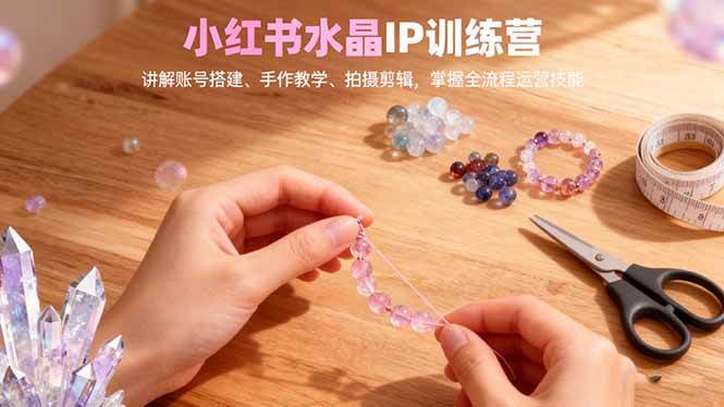 （16475期）小红书水晶IP训练营，讲解账号搭建、手作教学、拍摄剪辑，全流程运营技能-凡人轻创